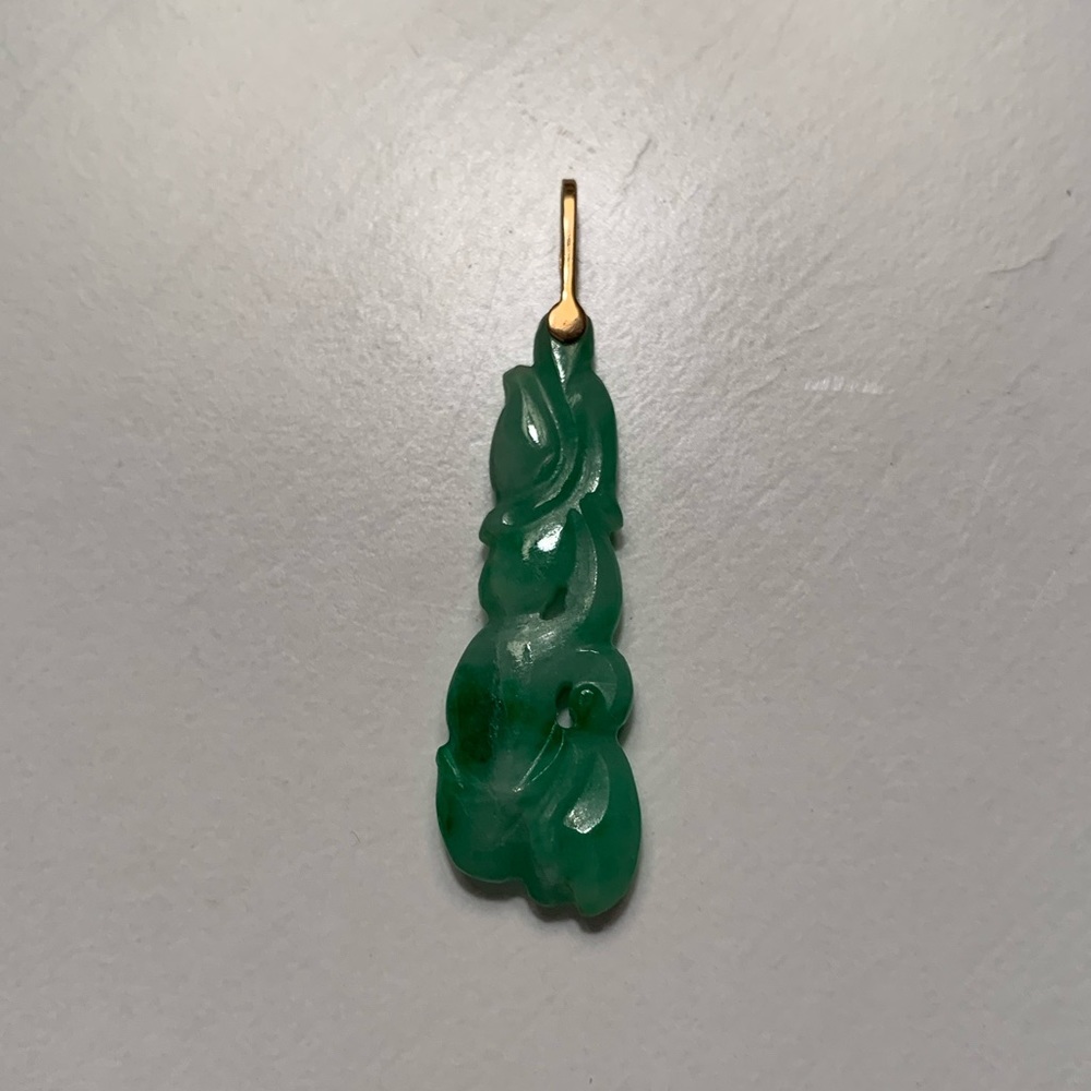 Jade and 14KT Gold Pendant